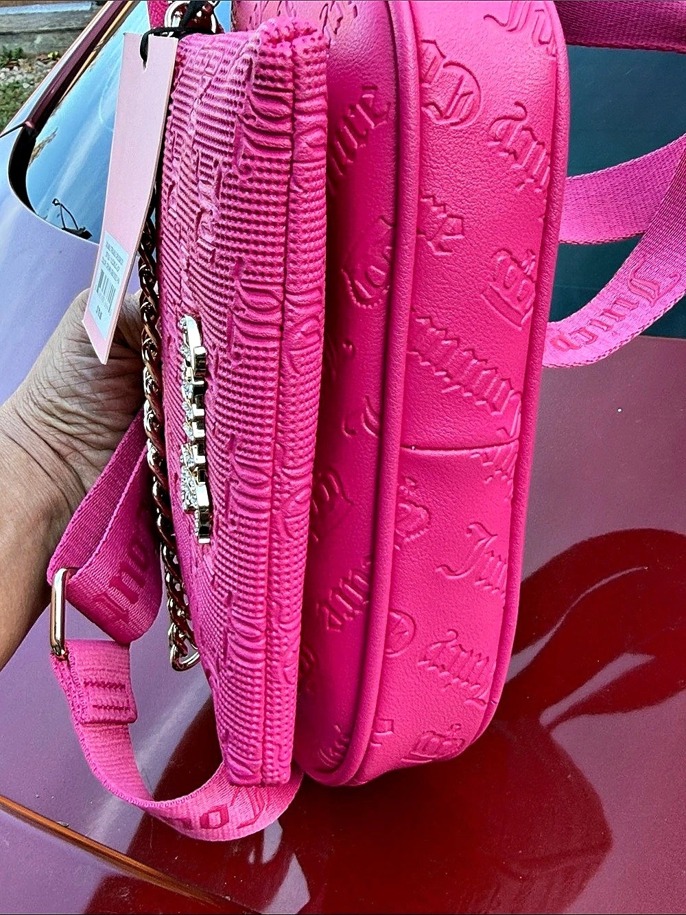 Juicy Couture Double Trouble Crossbody Bag in Pink NWT - Picture 7 of 8